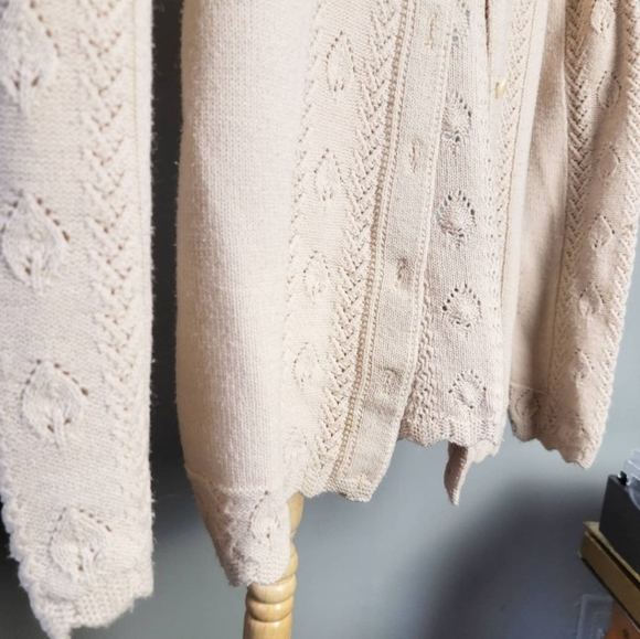 Vintage 1940s 1950s 40s 50s Knit Cardigan Womens Medium Button Down Cuddle Knit - Picture 3 of 10